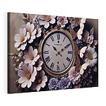 Stampa su tela Orologio circondato da fiori