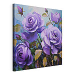 Stampa su tela Dipinto raffigurante rose viola