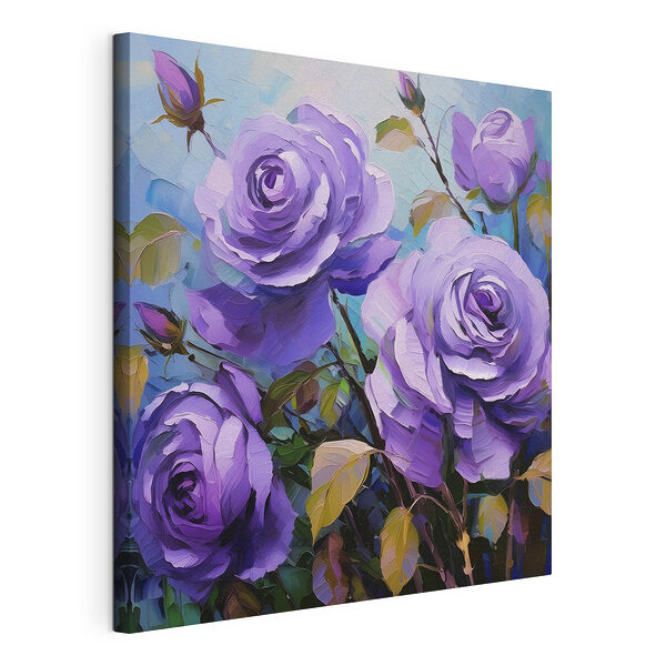 Dipinto raffigurante rose viola Stampa su tela Dipinto raffigurante rose viola
