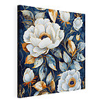Stampa su tela Eleganti fiori in blu notte