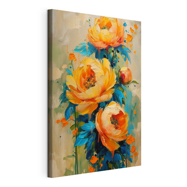 Stampa su tela Dipinto di fiori su tela