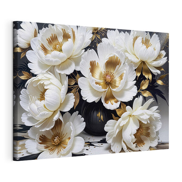 Stampa su tela Elegante sinfonia floreale in bianco