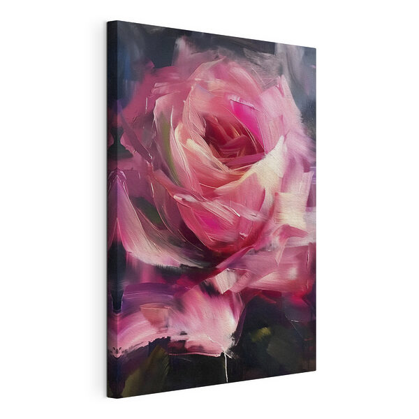 Stampa su tela Un turbinio di pennellate rosa e nere