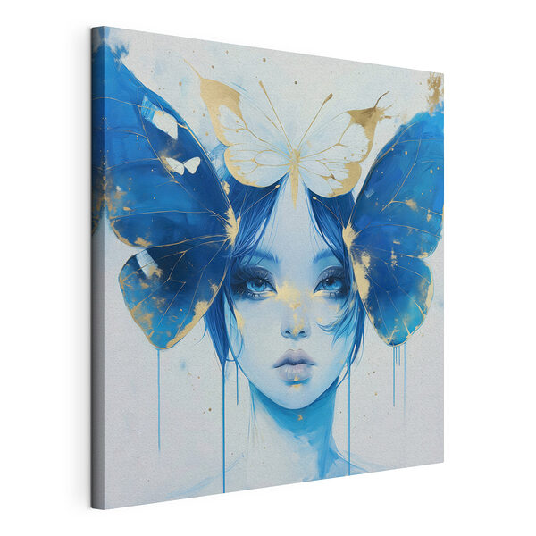 I sogni delle farfalle sono di colore blu Stampa su tela I sogni delle farfalle sono di colore blu