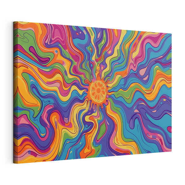 Stampa su tela Motivo colorato a spirale con un sole