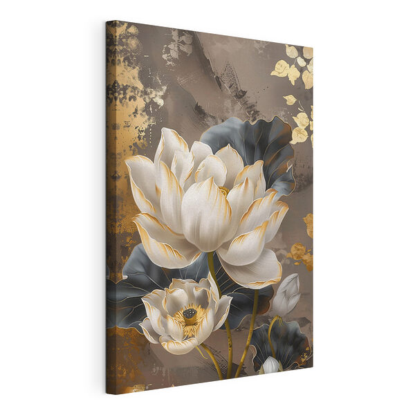 Fiori eleganti su uno sfondo dai toni tenui Stampa su tela Fiori eleganti su uno sfondo dai toni tenui