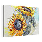 Stampa su tela Dipinto di girasoli con schizzi di vernice