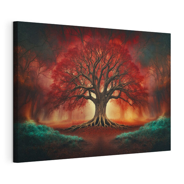 Stampa su tela Grande albero con foglie rosse (COD: s39602) Stampa su tela Stampa su tela Grande albero con foglie rosse (COD: s39602)