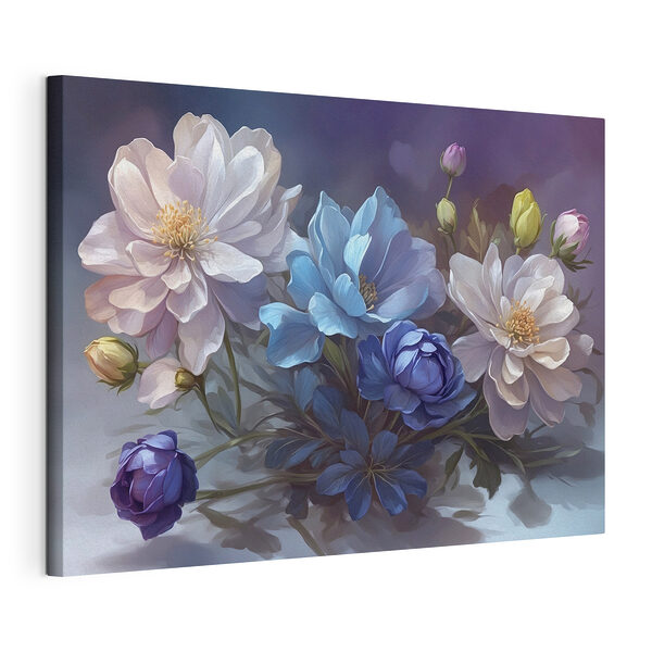 Stampa su tela Dipinto raffigurante dei fiori su un tavolo