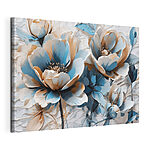 Stampa su tela Composizione di fiori blu e bianchi
