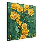 Stampa su tela Fiori gialli su sfondo verde