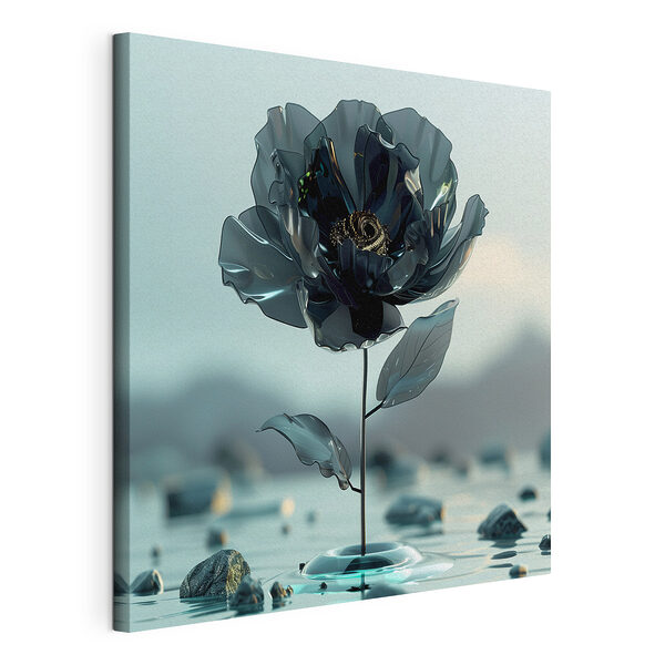 Fiore nero nell'acqua Stampa su tela Fiore nero nell'acqua