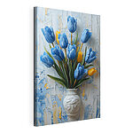 Stampa su tela Vaso di tulipani blu