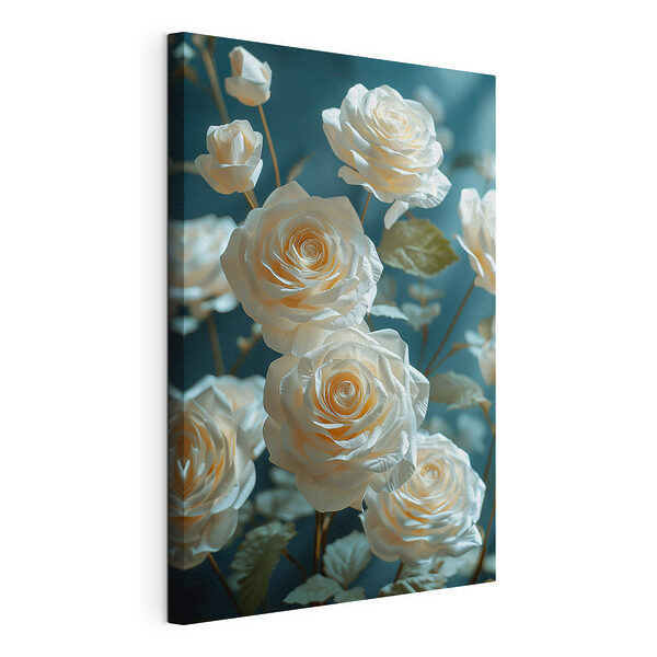 Stampa su tela Mazzo di rose bianche