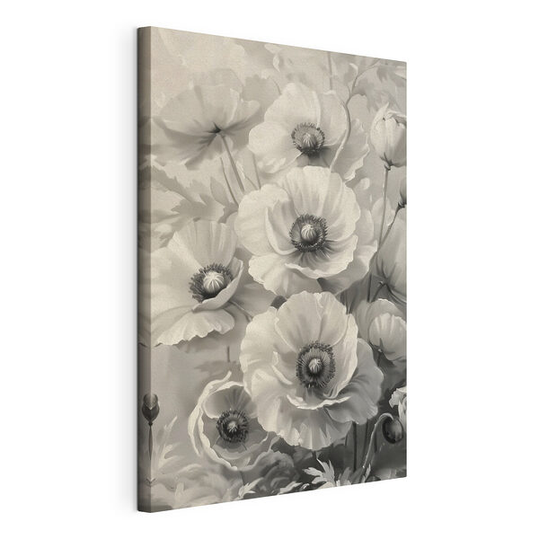Fiori eterei in tonalità monocromatiche Stampa su tela Fiori eterei in tonalità monocromatiche