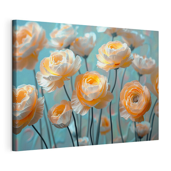 Mazzo di fiori con steli Stampa su tela Mazzo di fiori con steli