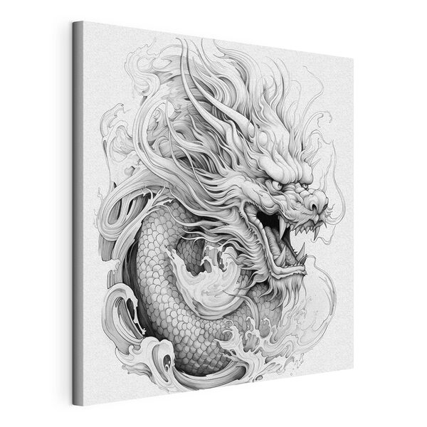 Stampa su tela Drago con testa di drago
