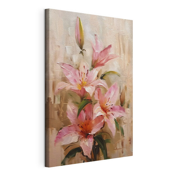 Dipinto raffigurante fiori rosa Stampa su tela Dipinto raffigurante fiori rosa