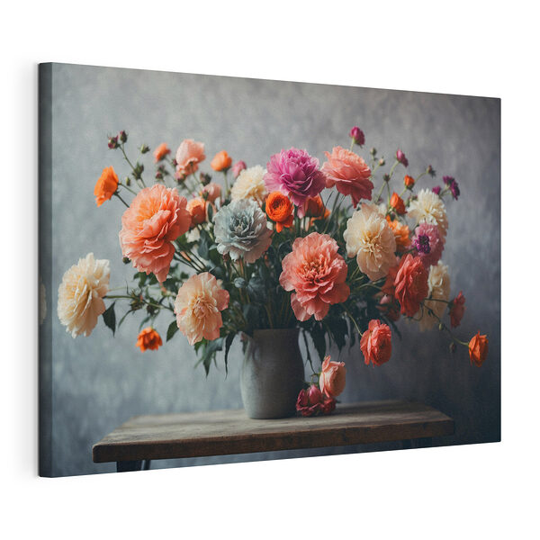 Stampa su tela Vaso di fiori su un tavolo