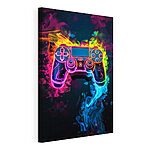 Stampa su tela Controller per videogiochi con fumo colorato