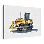 Stampa su tela Bulldozer giallo con benna