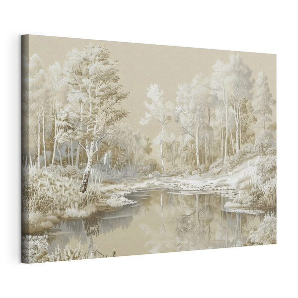Stampa su tela Fiume con alberi e neve (COD: s39979) Stampa su tela Stampa su tela Fiume con alberi e neve (COD: s39979)