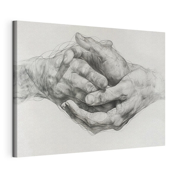 Stampa su tela Disegno di due mani