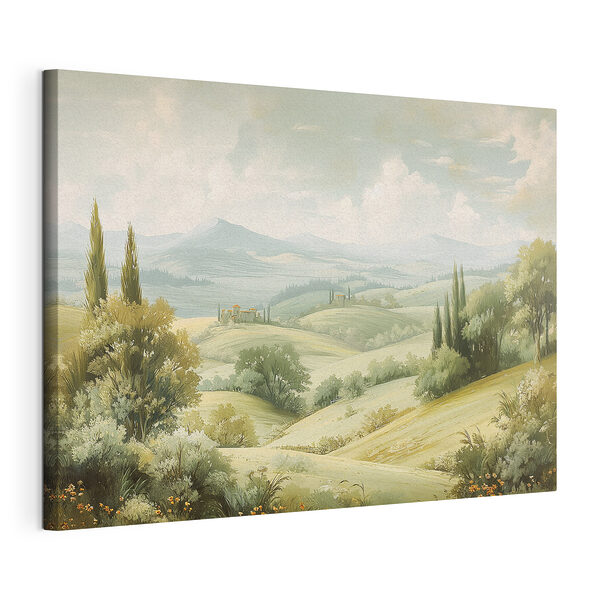 Stampa su tela Paesaggio con colline e alberi