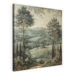 Stampa su tela Paesaggio con alberi e colline