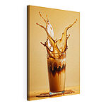 Stampa su tela Bicchiere contenente un liquido da cui fuoriesce a spruzzi un liquido marrone