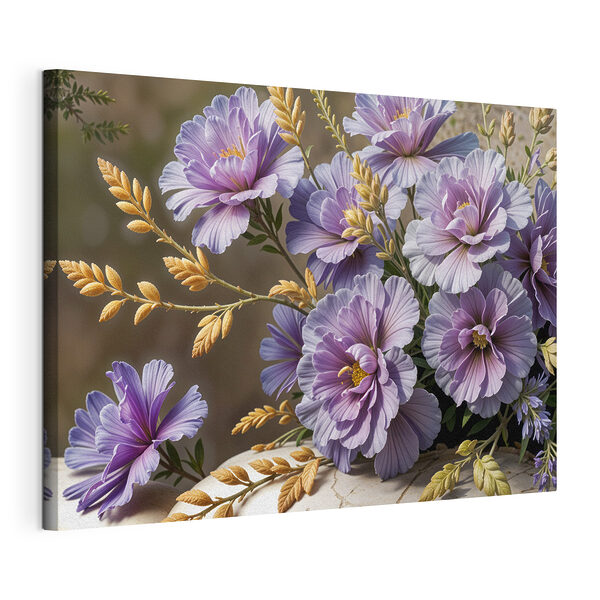Stampa su tela Fiori delicati e tonalità tenui sbocciano rigogliosi