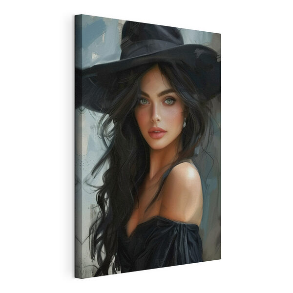 Donna con un cappello Stampa su tela Donna con un cappello