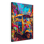 Stampa su tela Un tuk-tuk colorato in una strada