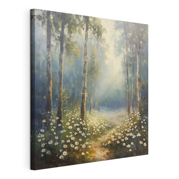Stampa su tela Dipinto raffigurante una foresta con fiori e alberi (COD: s40225) Stampa su tela Stampa su tela Dipinto raffigurante una foresta con fiori e alberi (COD: s40225)