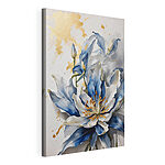 Stampa su tela Dipinto raffigurante un fiore bianco e blu