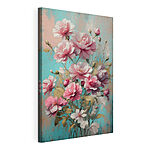 Stampa su tela Dipinto raffigurante fiori rosa