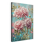 Stampa su tela Dipinto raffigurante fiori rosa