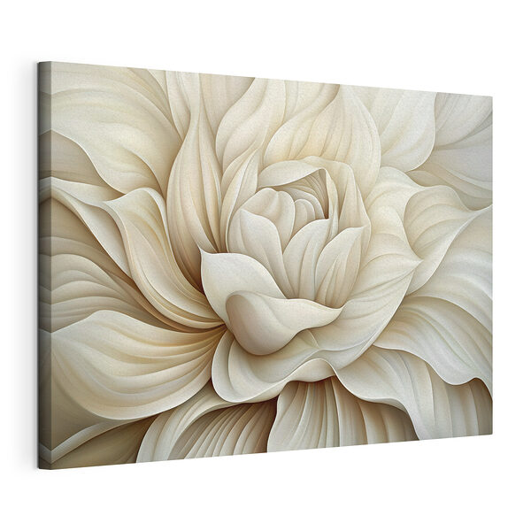 Eleganti volute in una fioritura color crema Stampa su tela Eleganti volute in una fioritura color crema