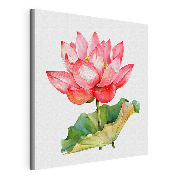 Stampa su tela Acquerello raffigurante un fiore rosa