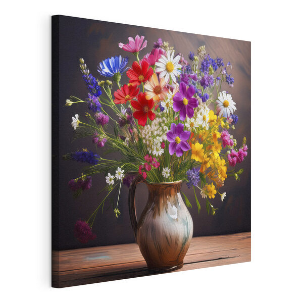 Stampa su tela Vaso di fiori su un tavolo