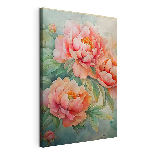 Stampa su tela Le peonie in fiore emanano una sensazione di morbidezza