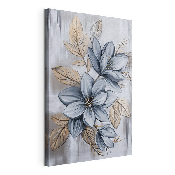 Stampa su tela Dipinto di fiori e foglie
