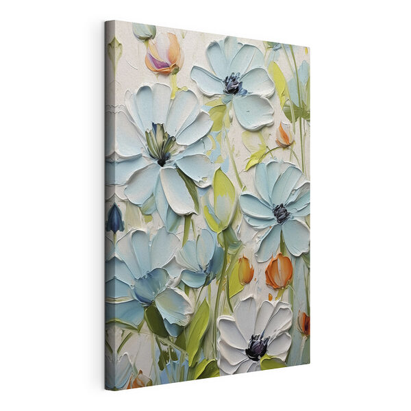Stampa su tela Dipinto di fiori su una parete