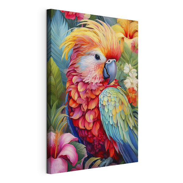 Uccello colorato con le piume Stampa su tela Uccello colorato con le piume