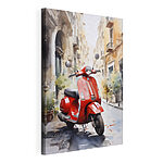 Stampa su tela Uno scooter rosso per strada