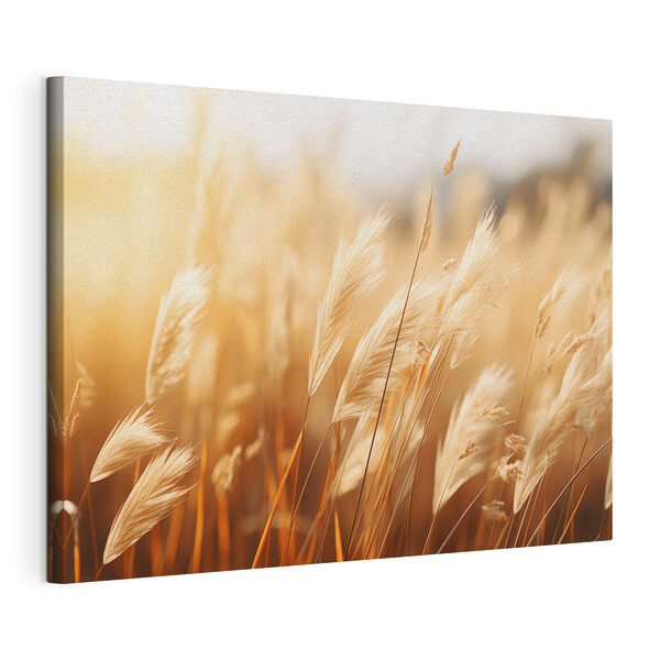 Grano ondeggiante nella luce ambrata Stampa su tela Grano ondeggiante nella luce ambrata