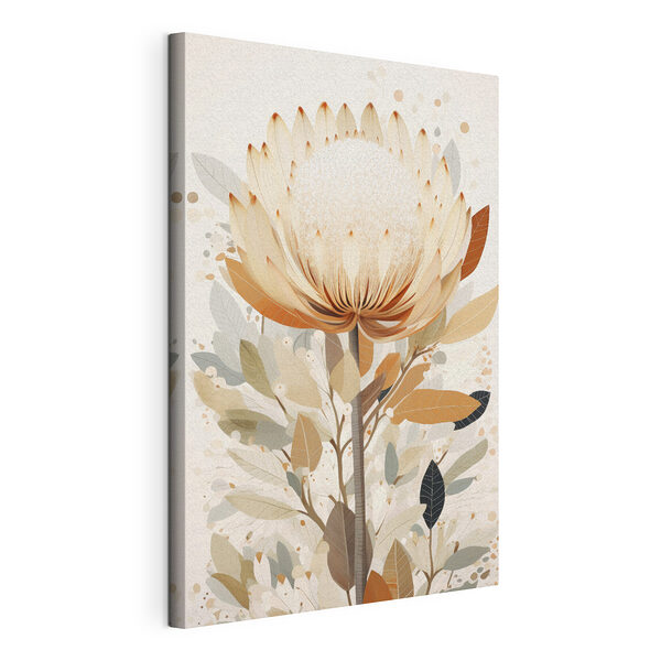 Stampa su tela Fiore con foglie e petali
