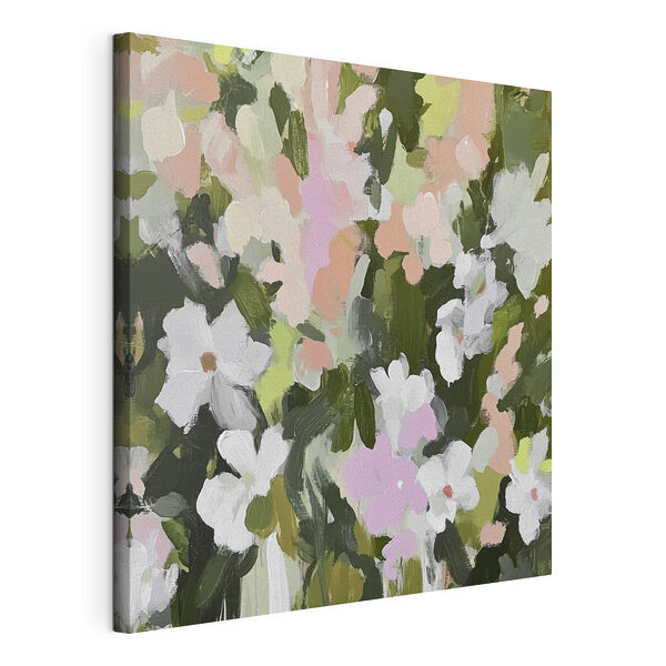 Stampa su tela Dipinto di fiori e foglie