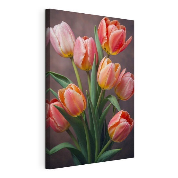 Mazzo di tulipani rosa e gialli Stampa su tela Mazzo di tulipani rosa e gialli