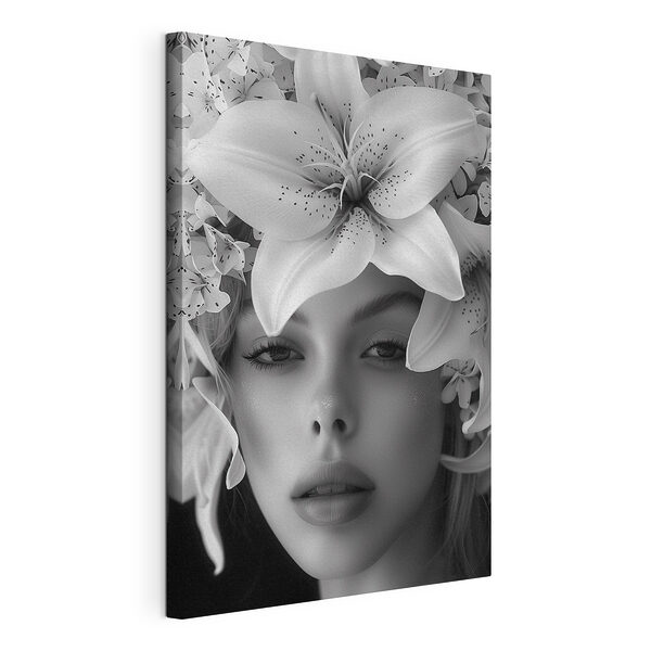 Donna con dei fiori sulla testa Stampa su tela Donna con dei fiori sulla testa